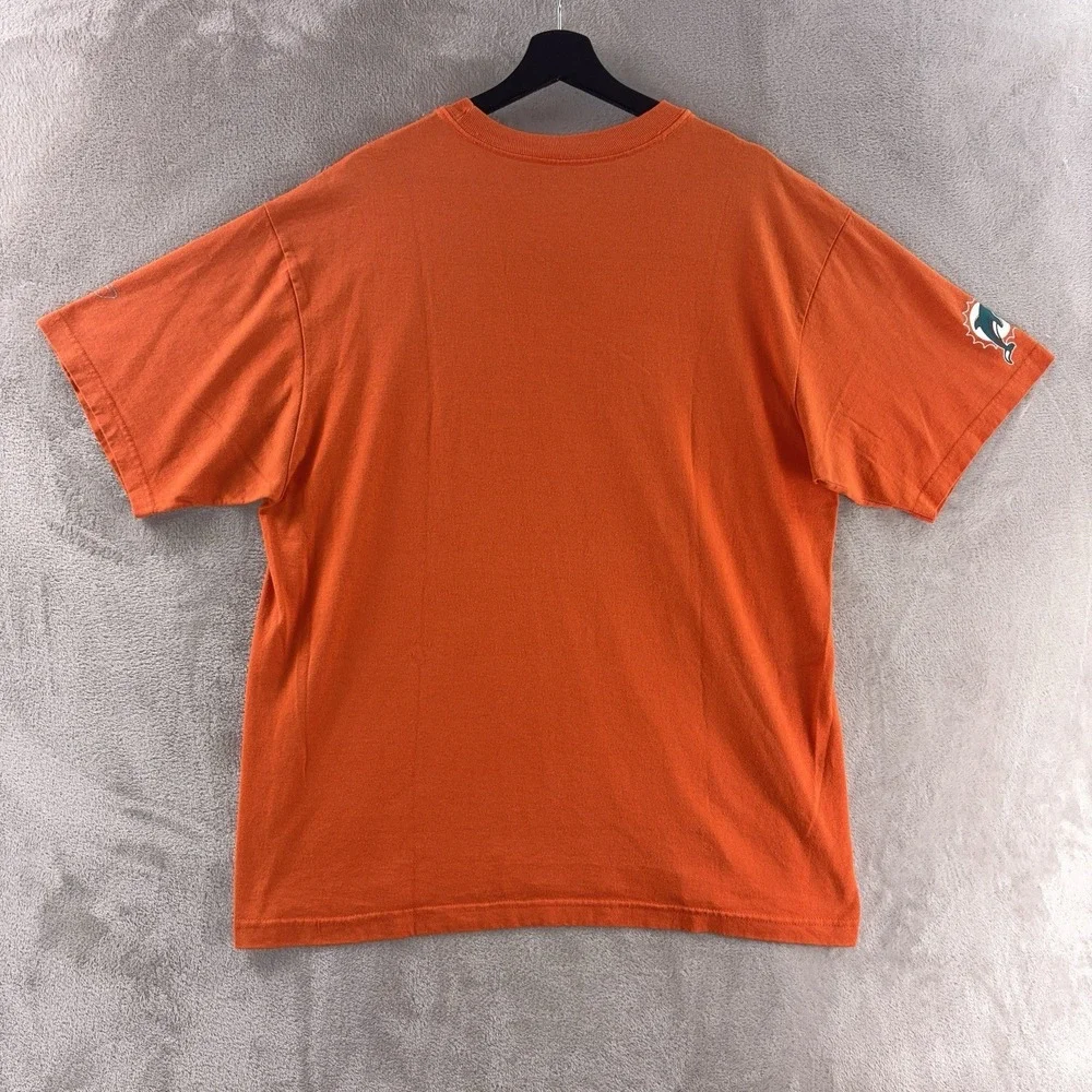 Reebok‎ Miami Dolphins Football T Shirt Mens Size Large Orange NFL Team Apparel